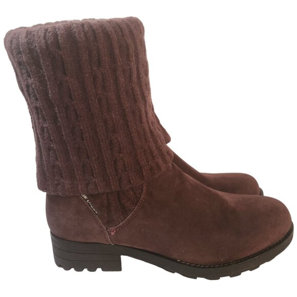 Muk-Luks Faux Suede Mid-Calf Boot with Cable Knit Cuffs Women's Size 9 NEW w/TAG - Picture 4 of 10